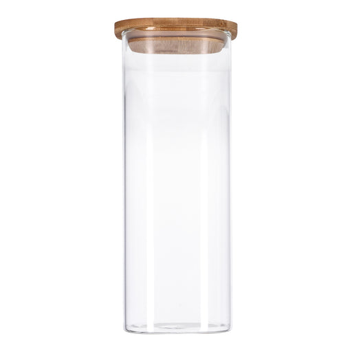 Produktbild Vorratsglas - TP Vorratsglas mit Bambusdeckel, Glas Behälter für Lebensmittel, luftdicht, spülmaschinenfest - eckig 2200ml