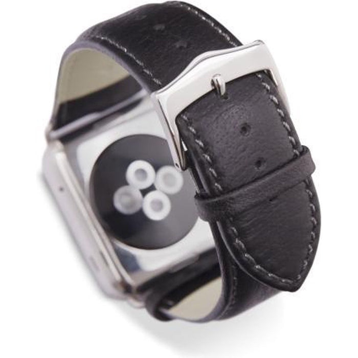 dbramante1928 Echtleder-Uhrenarmband für Apple Watch 42/44mm Copenhagen schwarz