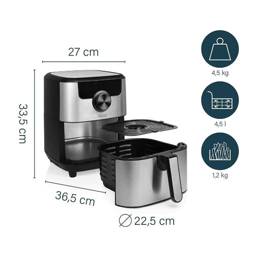 Produktbild Heißluftfritteuse - Princess Heißluftfritteuse mit Airfryer Smart App fettarme Zubereitung 4,5L XXL 1500W Edelstahl