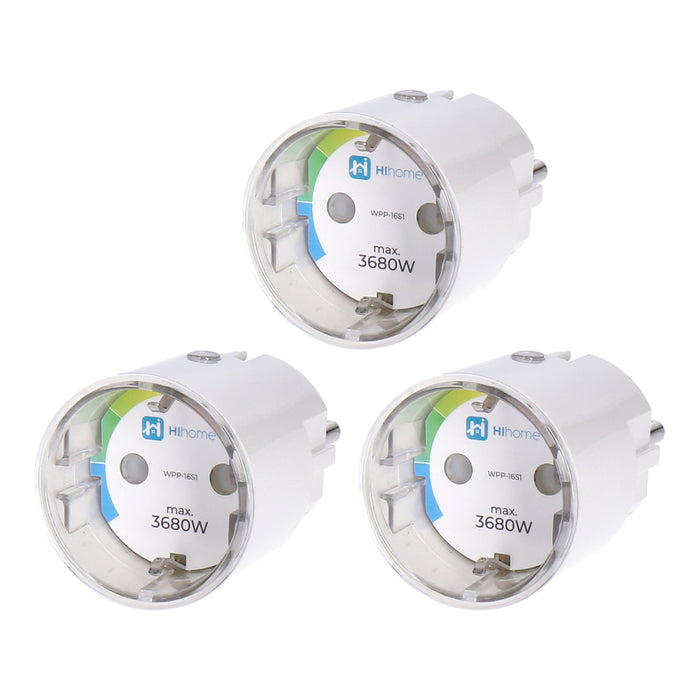 Hihome Wifi Smart Plug 16A/3680W 3er pack Energy Monitoring