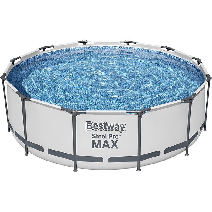 Bestway 5619N Steel Pro MAX Frame Pool Set mit Filterpumpe + Verdeck 366 x 100cm lichtgrau