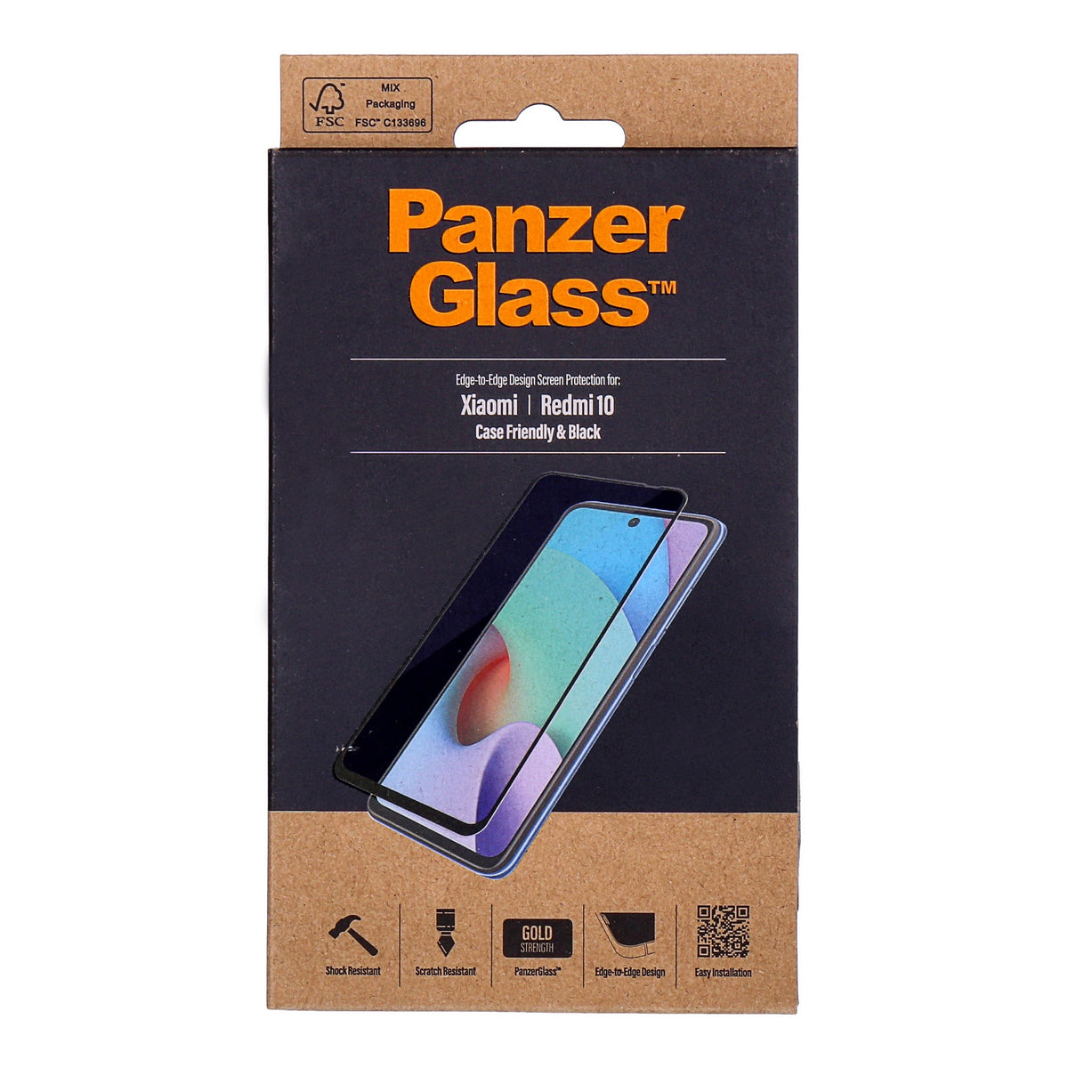 Produktbild Displayschutzglas - PanzerGlass Displayschutz für Xiaomi Redmi 10 Case Friendly Black