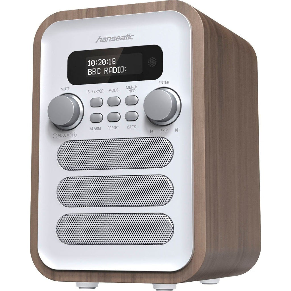 Produktbild Digitalradio (DAB+) - Hanseatic HRA-23 DAB/FM-Radio weiß/braun DAB FM/UKW Bluetooth