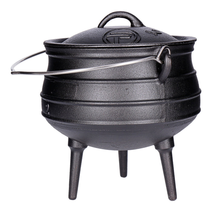 TP Potjie Pot 2, BBQ Dreifuß Kochtopf, Dutch Oven Feuerkessel mit Deckel und Füßen, Pot 2
