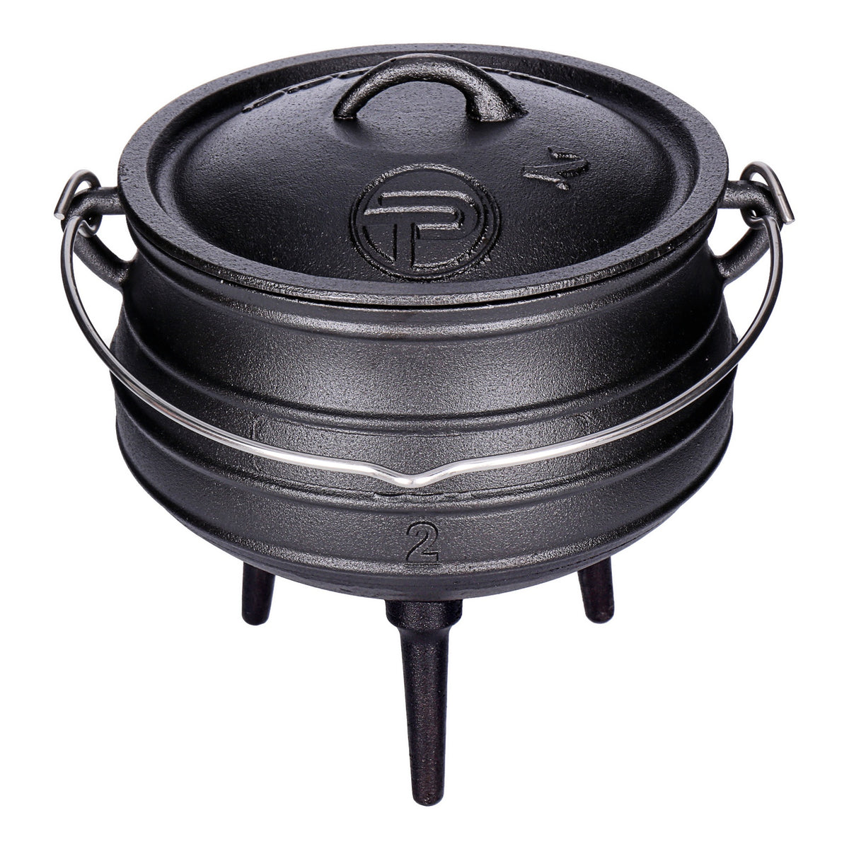 Produktbild Feuertopf - TP Potjie Pot 2, BBQ Dreifuß Kochtopf, Dutch Oven Feuerkessel mit Deckel und Füßen, Pot 2