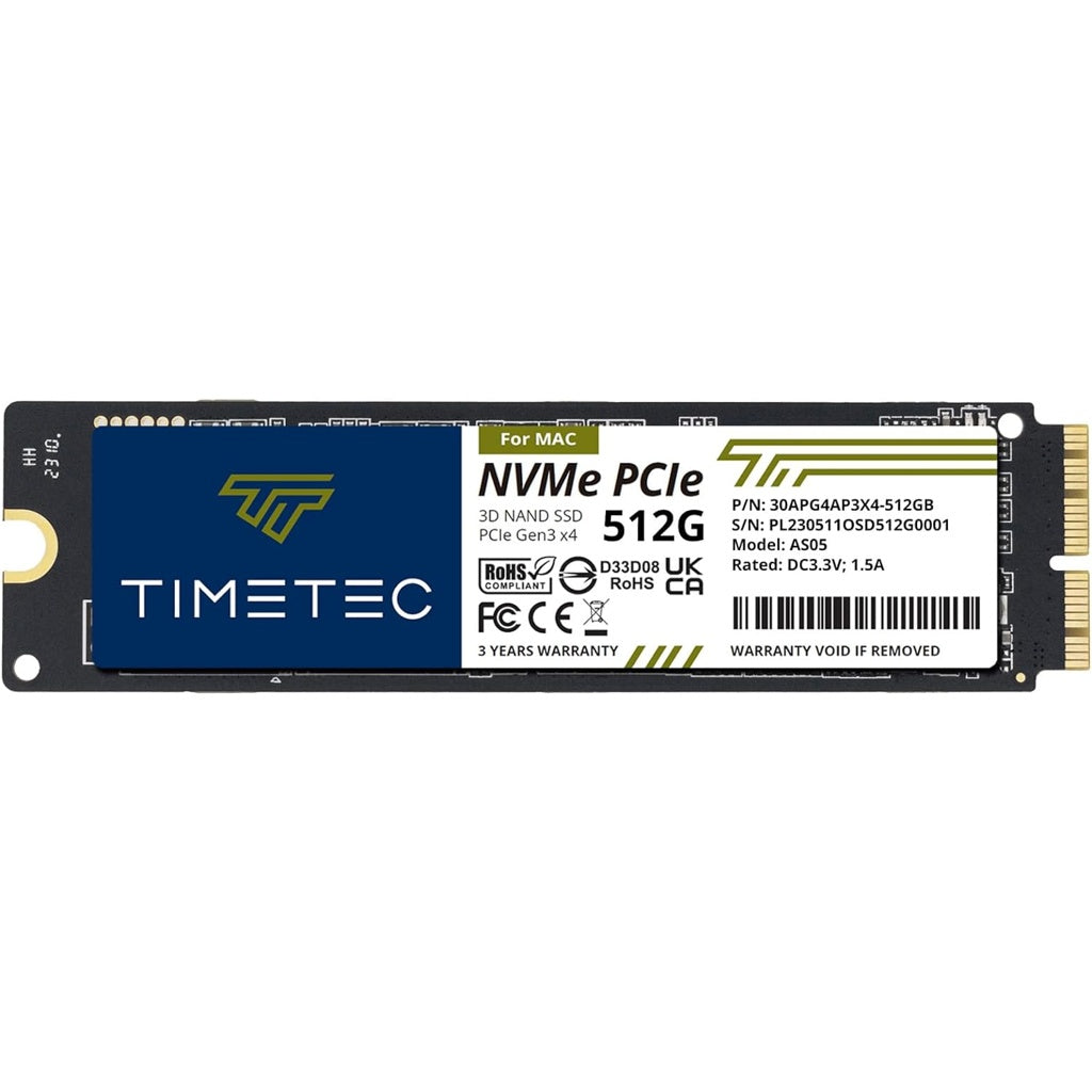 Produktbild Festplatten - Timetec AS05 int. NVMe PCIe Mac SSD 512GB