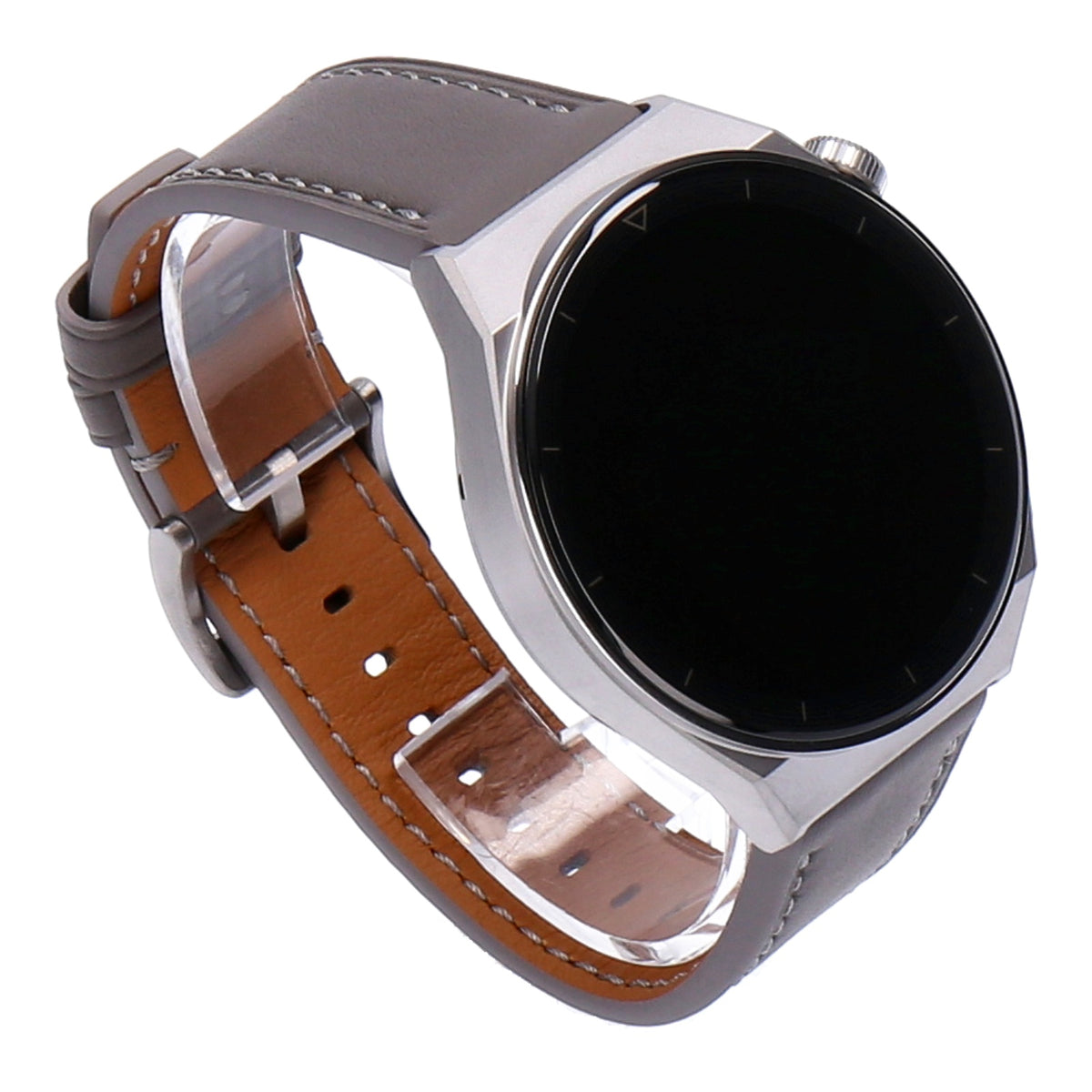 Produktbild Smartwatch - Huawei Watch GT 3 Pro 46mm Silber Titaniumgehäuse mit Lederarmband Grau