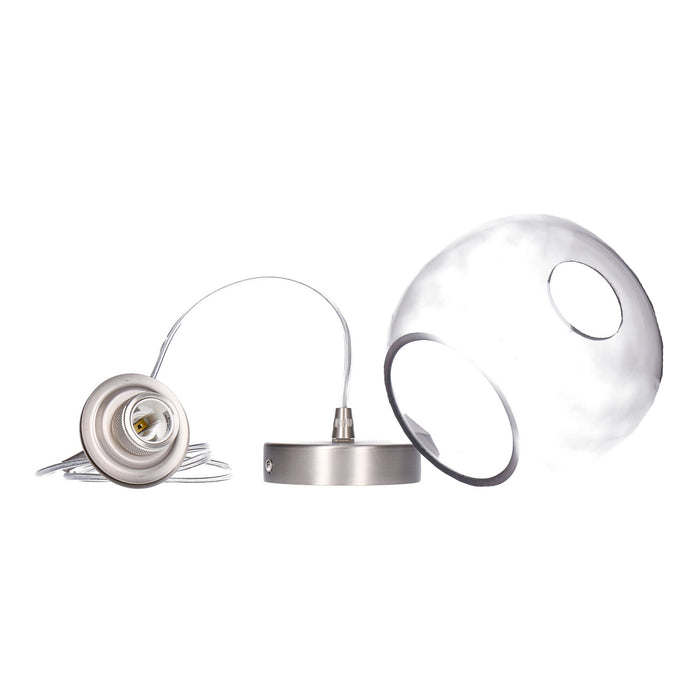 Steinhauer 1901ST Pendelleuchte Lotus E14 in Silber und Grau