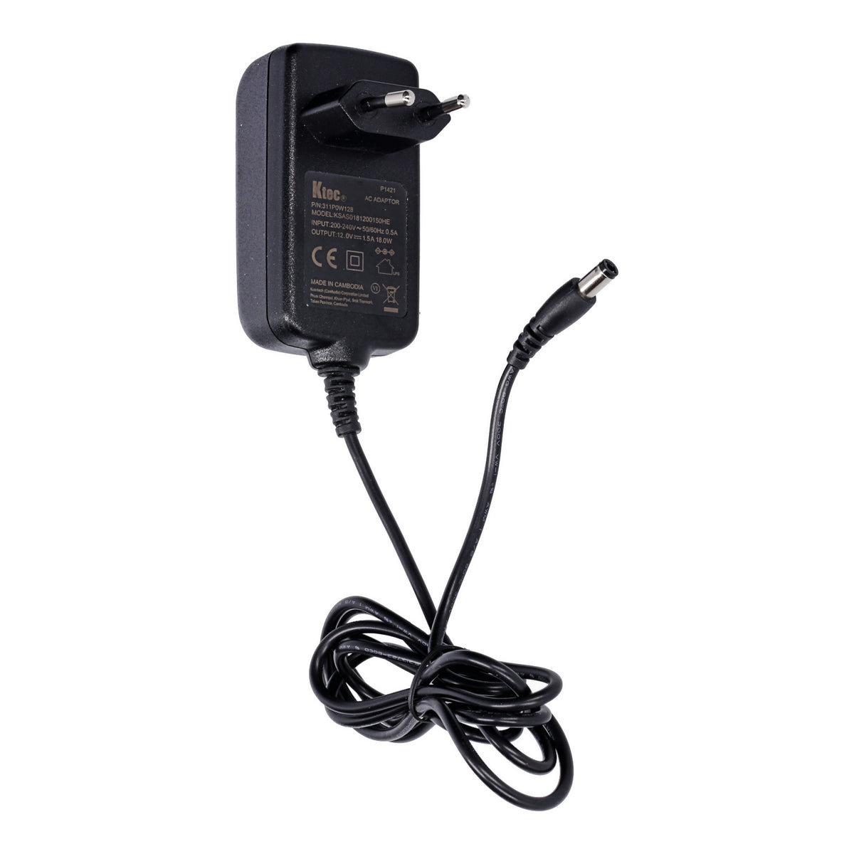 Produktbild Steckernetzteil - Ktec Netzteil für FritzBox! 12V 1.5A schwarz (Bulk