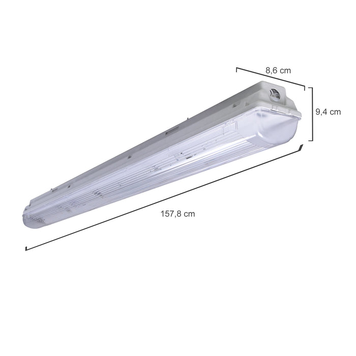 PRACHT LUNA-N T8 Feuchtraumleuchte 1x58W EVG IP66