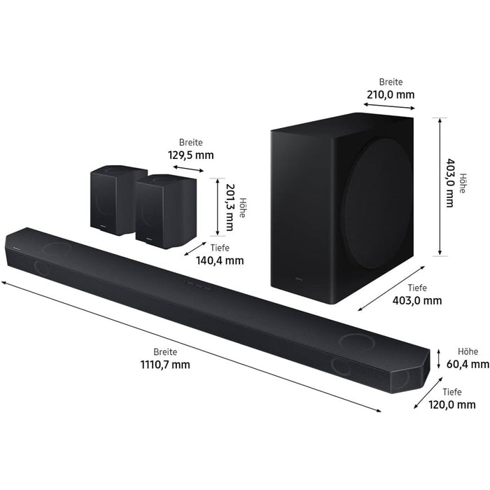 Samsung HW-Q935GC 9.1.4 Kanal Soundbar kabelloser Subwoofer HDMI Bluetooth schwarz
