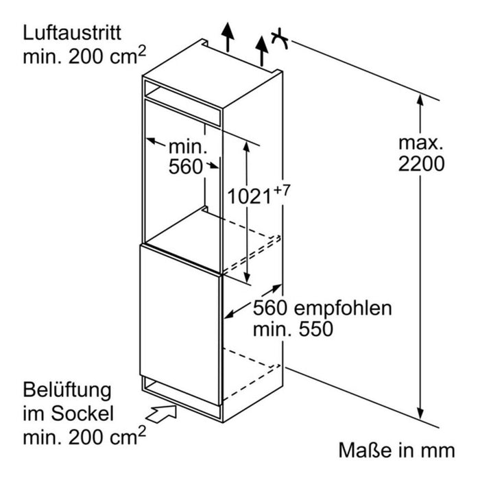 BOSCH KIR31VFE0 Einbau Kühlschrank LED Beleuchtung SuperCooling
