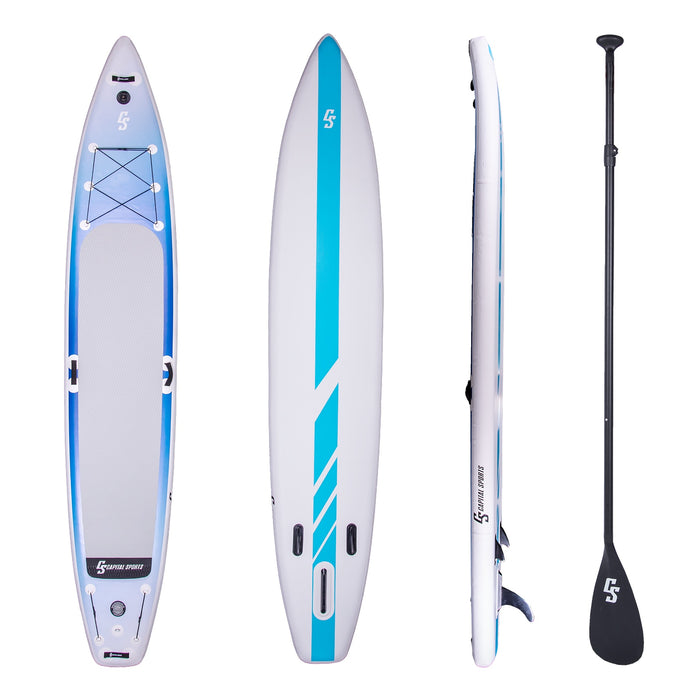 Mamao SUP-Board-Set 427 aufblasbares Paddelboard 427 x 77 x 15 cm in weiß, blau