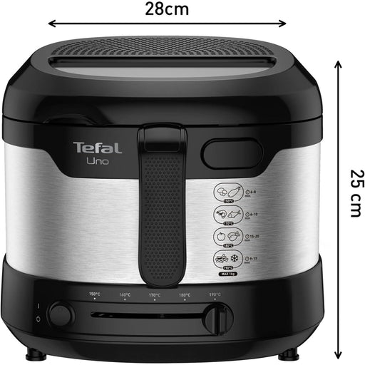 Produktbild Fritteuse - Tefal Uno M FF215D Fritteuse Edelstahl 1600 Watt schwarz