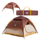 TP Automatik-Campingzelt für 3-4 Personen Pop-Up, doppelwandig, wasserdicht mit Tragetasche Braun/Beige