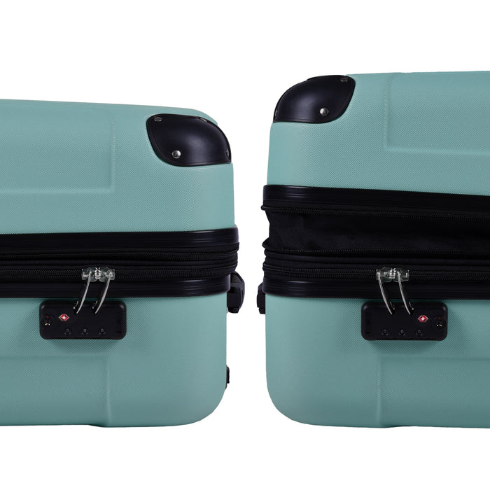 TP 3tlg. ABS Hartschalen Kofferset grün Erweiterungsfunktion und TSA- Zahlenschloss