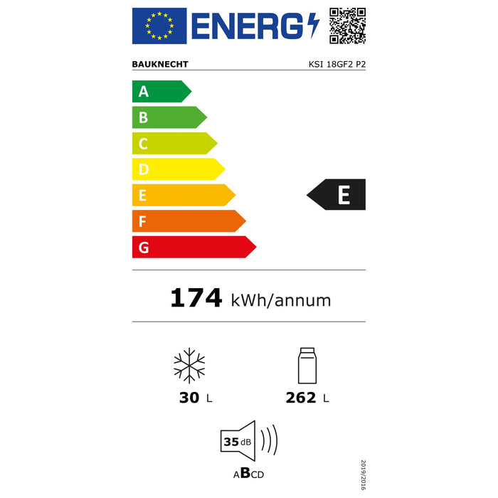 Bauknecht KSI 18GF2 P2 Einbau Kühlschrank Zero°BioZone ProFresh Energiesparende Stand-By