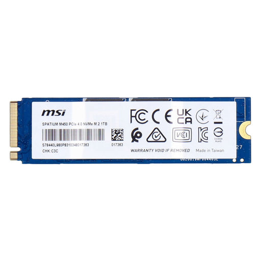 Produktbild interne SSD - MSI SPATIUM M450 PCIe 4.0 NVMe M.2 interne SSD-Festplatte 1TB PCI Express 4.0 3D NAND