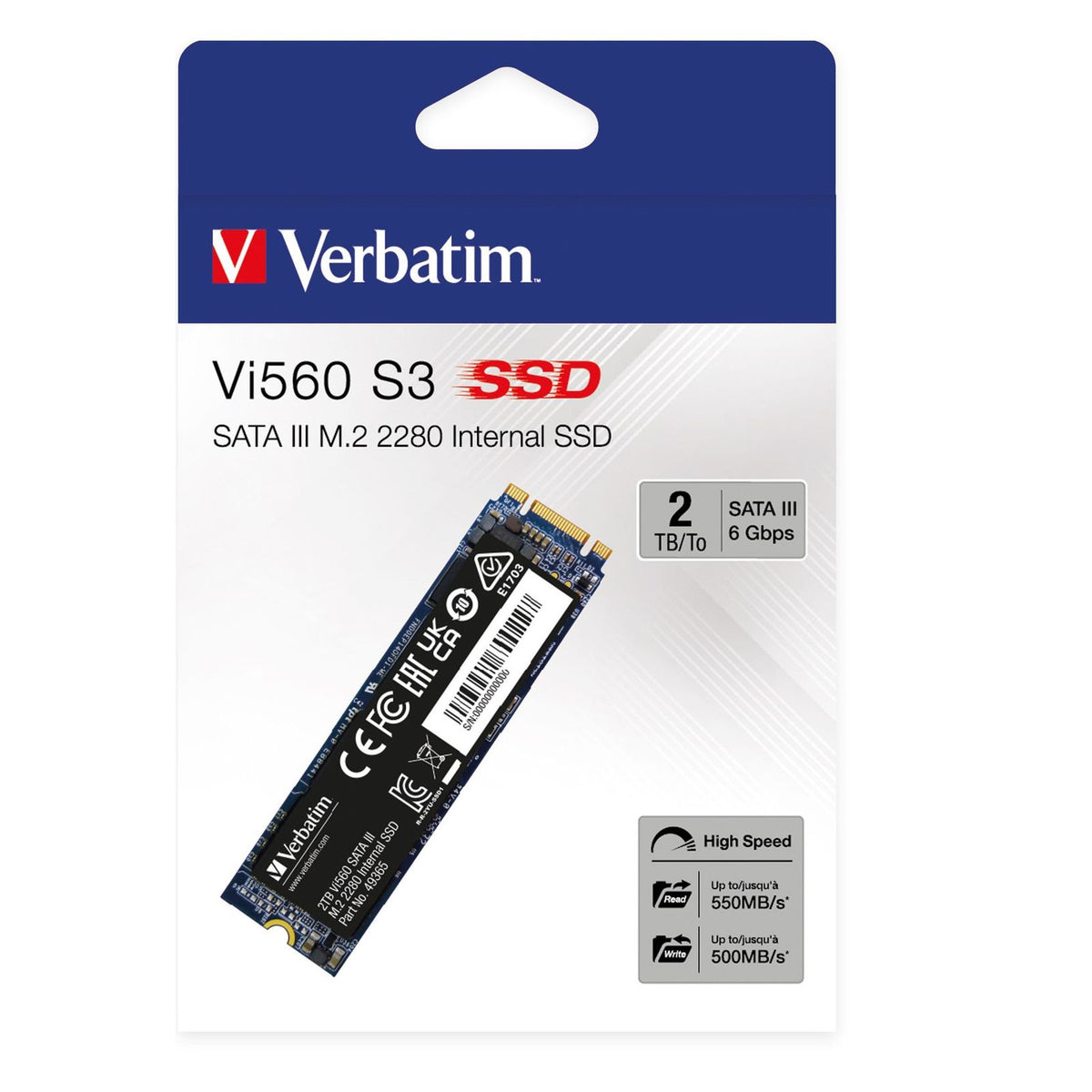 Produktbild interne SSD - Verbatim Vi560 int. M.2 2280 SSD 2TB
