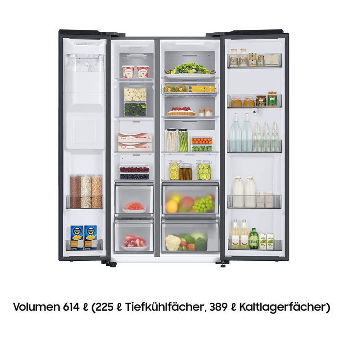Samsung Side-by-Side Kühlschrank RS6HA8891B1/EG Premium Black Steel Family Hub