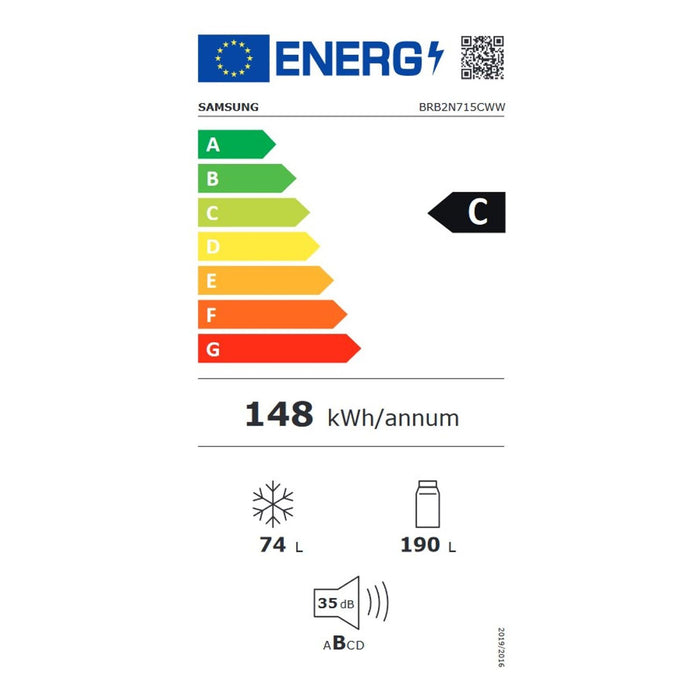 Samsung Einbaukühlschrank  BRB2N715CWW/EB Weiß No Frost+