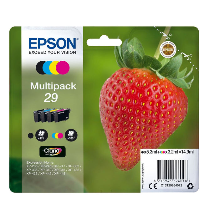 Epson T2986 BKCMY 29 Multipack Drucker-Tinten patronen je 1x Cyan, Magenta, Schwarz, Yellow