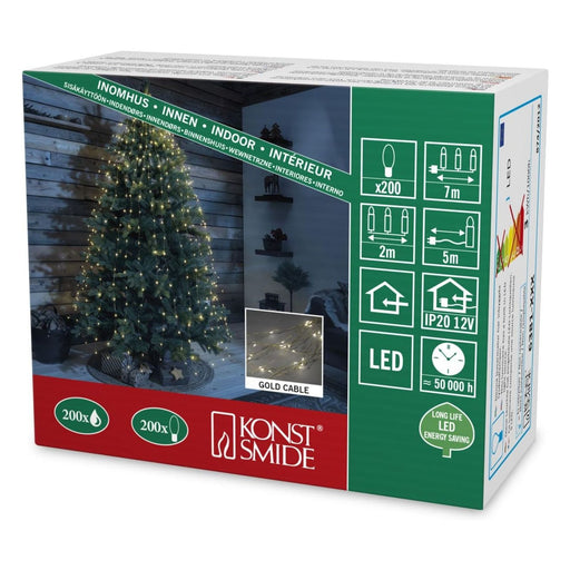 Produktbild LED-Baummantel - Konstsmide Baumvorhang Tropfenlametta 200Dioden