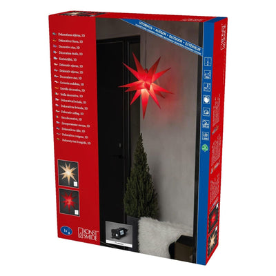 weißer 3-D Kunststoffstern 80cm warmweiß 5971-200