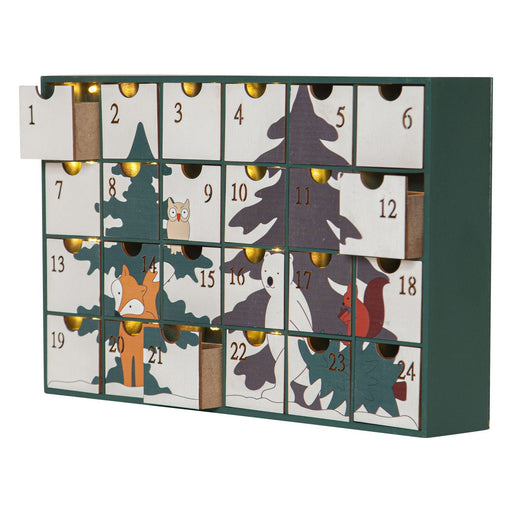 Produktbild befüllbarer Adventskalender - Star LED-Adventskalender 24 Schubladen 271-86 Forest Friends batteriebetrieben in warmweiß
