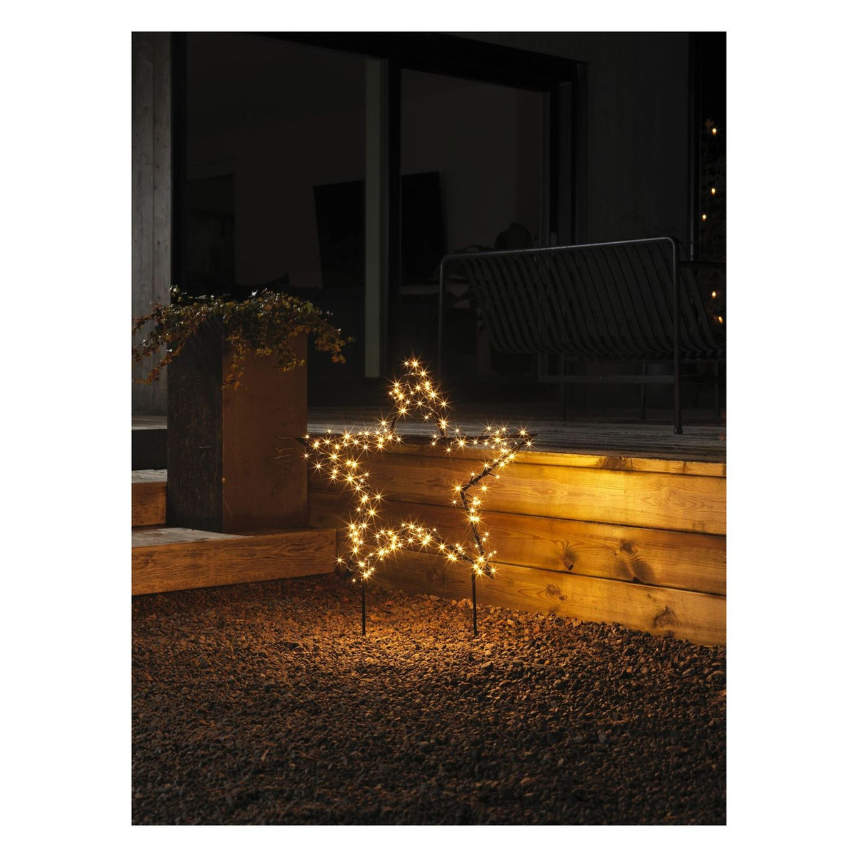 Produktbild LED-Leuchtzweig - Konstsmide LED Metallstern 65 cm mit 150 Lichtern in Bernstein 4463-800