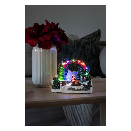 Produktbild Weihnachtsfigur - Konstsmide LED Szenerie Santa u. Kinder mit 11 Lichtern mehrfarbig 4244-000