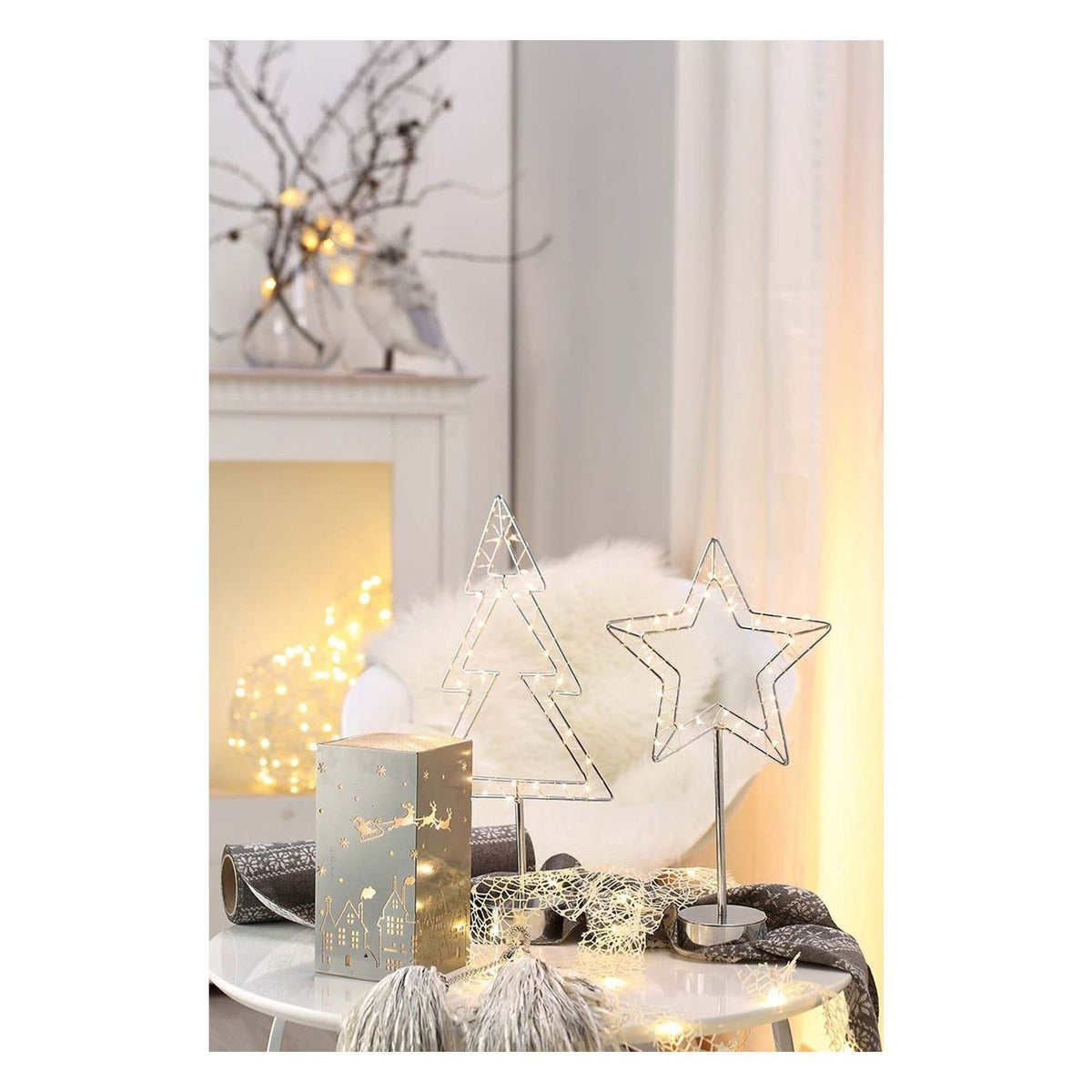 Produktbild LED Dekofigur - Hellum LED-Metall Quader 5tlg. Weihnachtsmann ww 520521