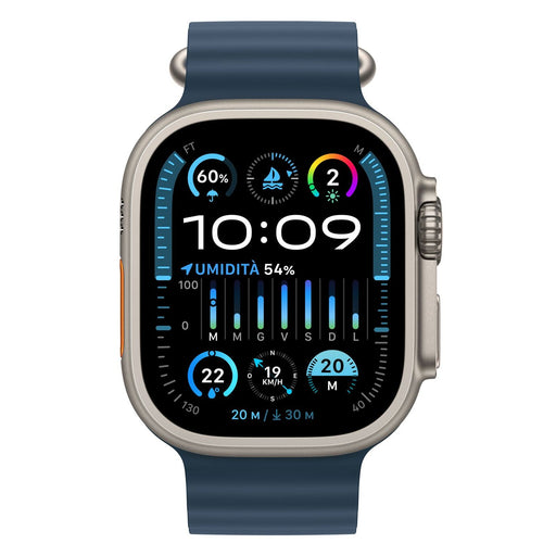 Produktbild Smartwatch - Apple Watch Ultra 2 49mm GPS + 4G Titangehäuse Ocean Armband Blau 130-200mm