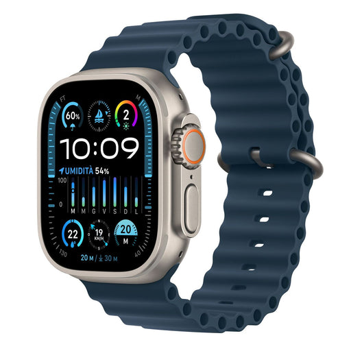 Produktbild Smartwatch - Apple Watch Ultra 2 49mm GPS + 4G Titangehäuse Ocean Armband Blau 130-200mm