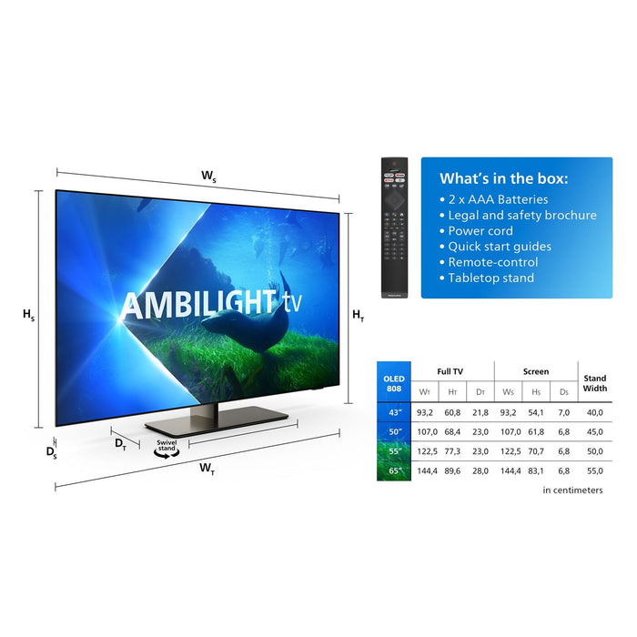 Philips Ambilight TV 55OLED708/12 55 Zoll 4K UHD OLED Fernseher