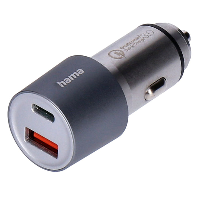 Hama Auto-Schnellladegerät 1x USB-C PD 1x USB-A QC 38 Watt silber