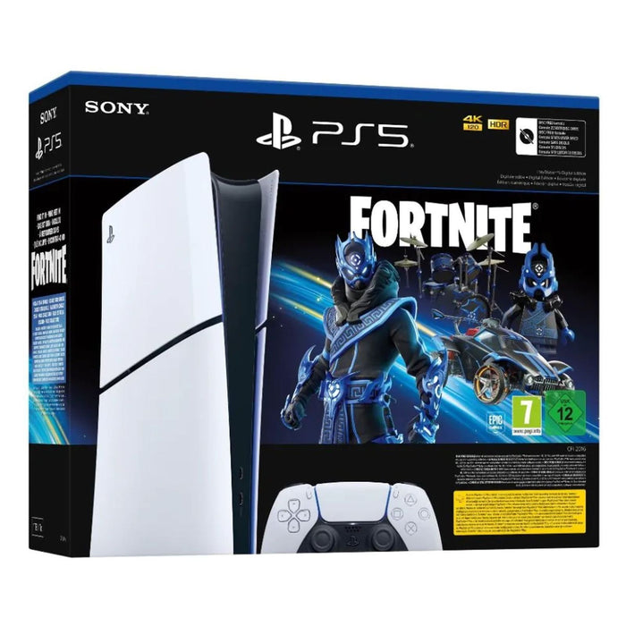 Sony PlayStation 5 Slim Digital Edition 1TB SSD Fortnite Cobalt Star Bundle