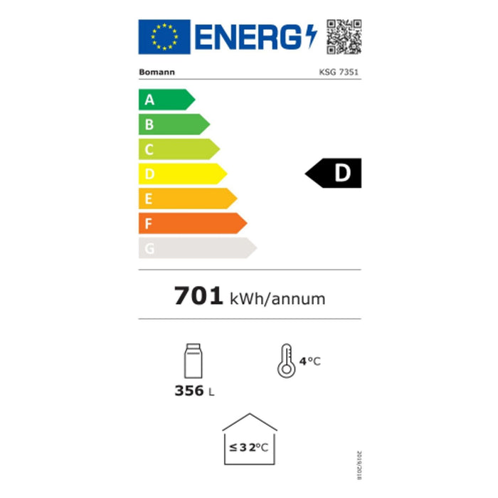 Bomann Kühlschrank mit Glastür KSG 7351 Getränkekühlschrank weiß