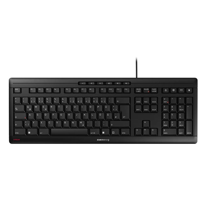 CHERRY STREAM Tastatur kabelgebunden USB QWERTZ DE schwarz