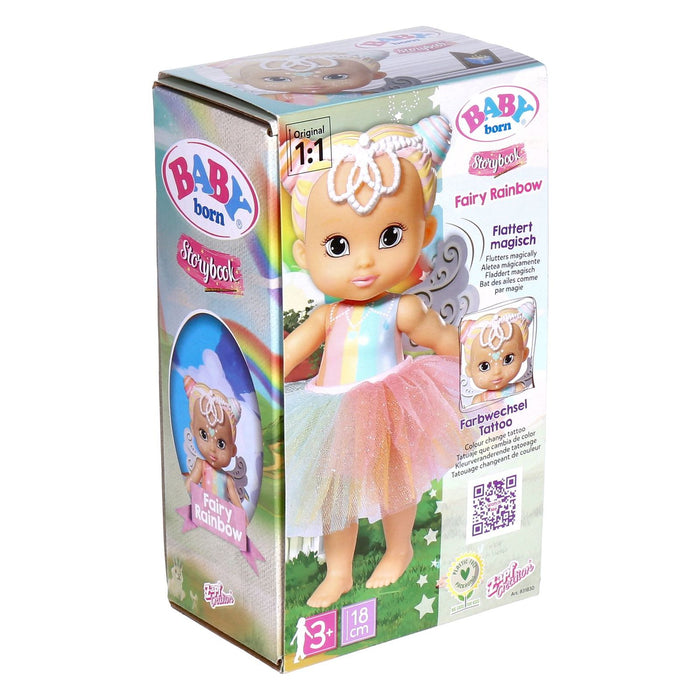 BABY born Storybook Fairy Rainbow 18 cm Feen-Puppe mit flatternden Flügeln Farbwechsel Tattoo