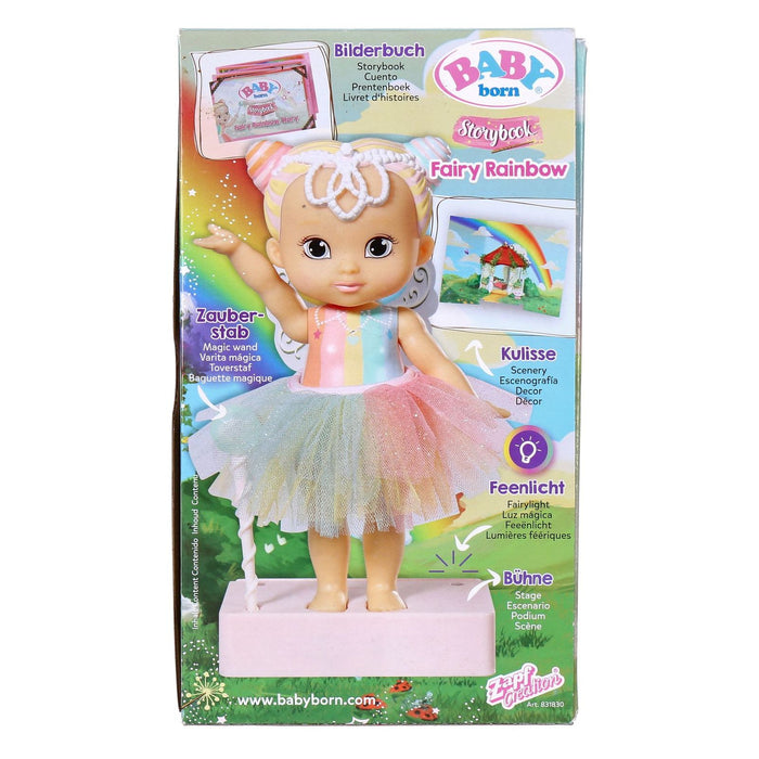 BABY born Storybook Fairy Rainbow 18 cm Feen-Puppe mit flatternden Flügeln Farbwechsel Tattoo