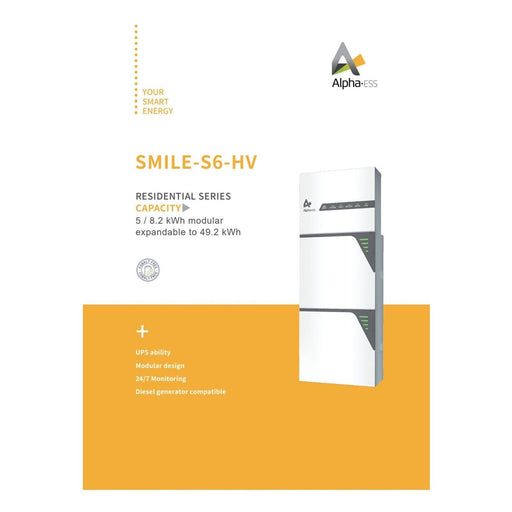 Produktbild Wechselrichter - Alpha ESS Smile-S6-HV-INV Hybrid 6 kW einphasig - 0 % MwSt.
