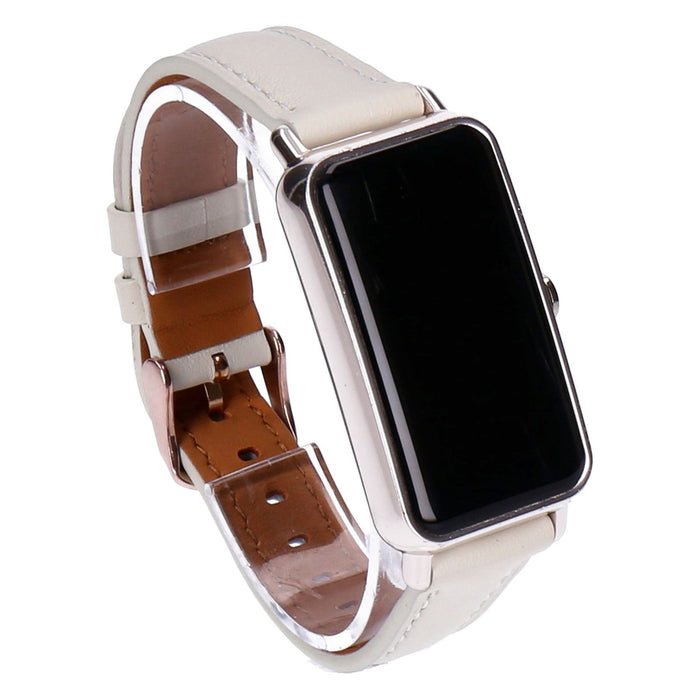 Huawei Watch Fit mini Frosty White mit Lederarmband Weiß