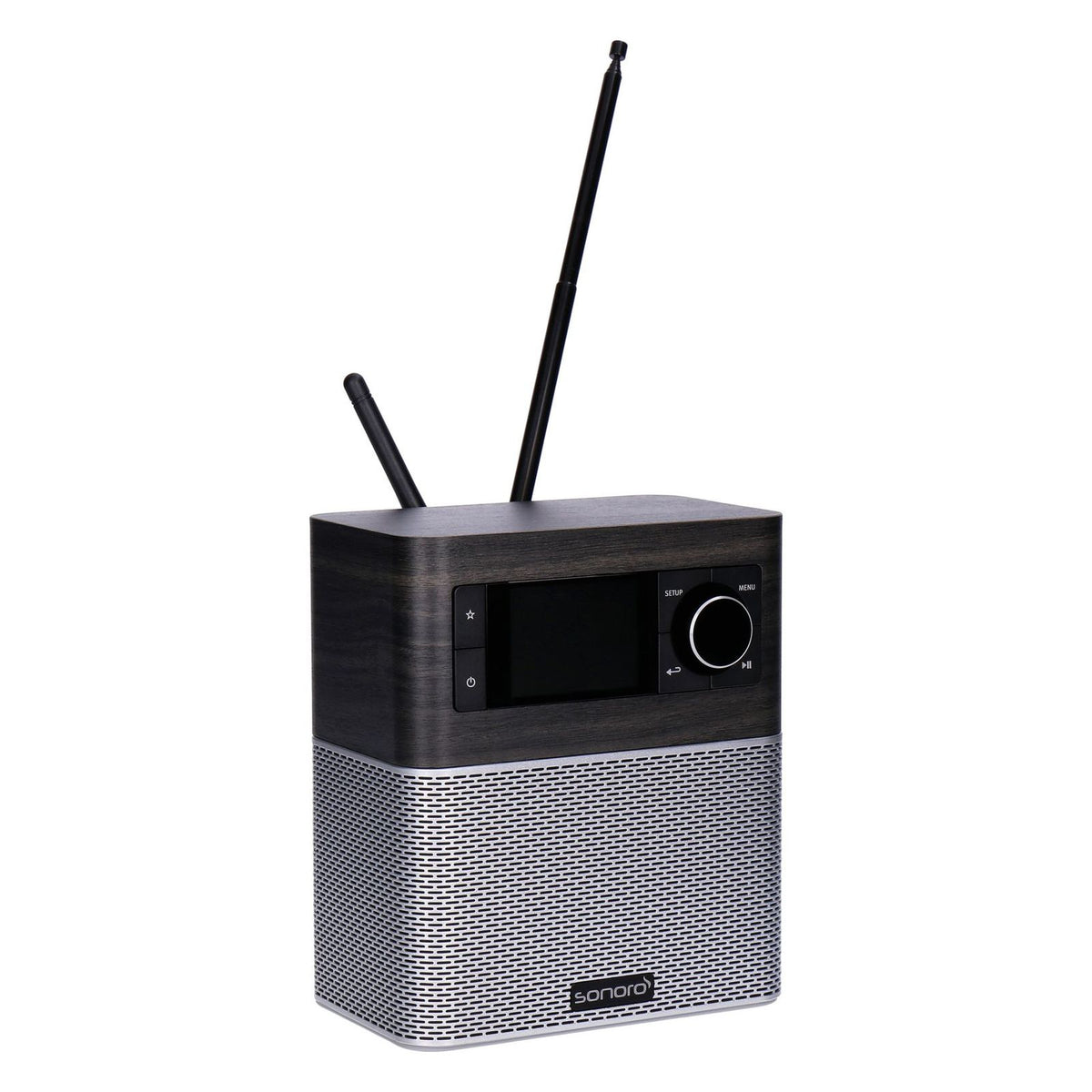 Produktbild Digitalradio (DAB+) - Sonoro STREAM Audio-System & HD-Audiostreamer Mooreiche Dekor silber