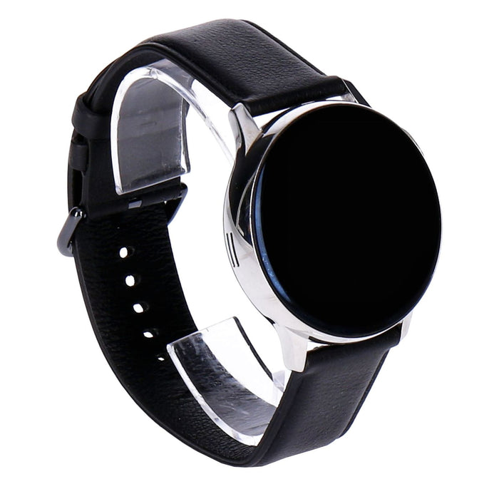 Samsung Galaxy Watch Active 2 R830 40mm Silver Edelstahlgehäuse Lederarmband Schwarz