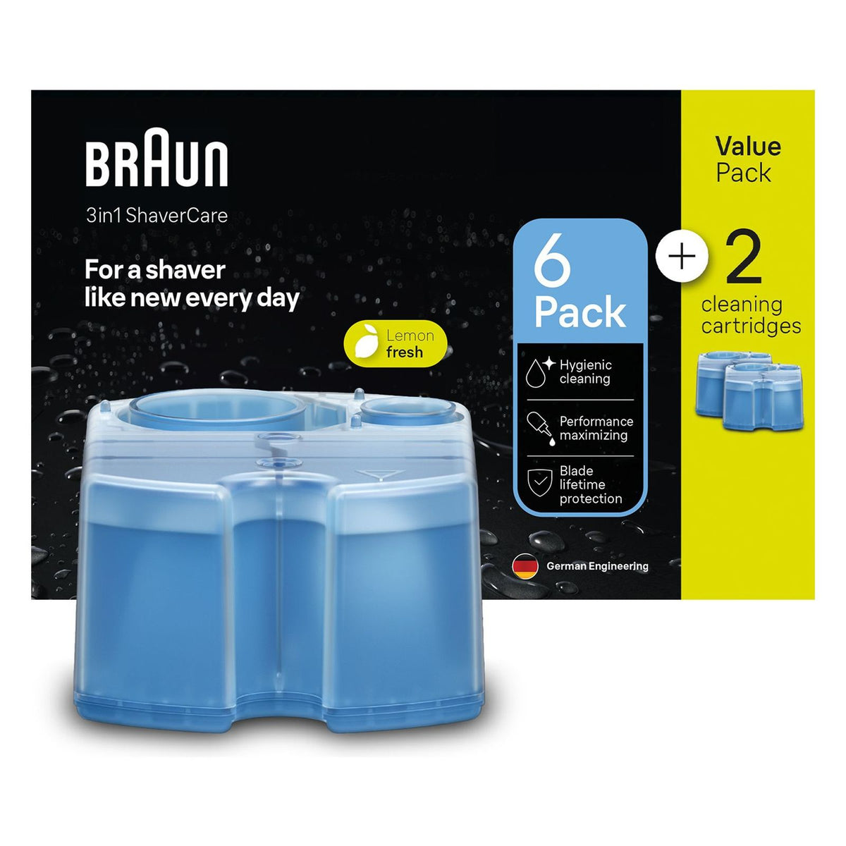 Produktbild Reinigungskartusche - Braun 6+2 Pack Nachfüllkartuschen 3in1 ShaverCare