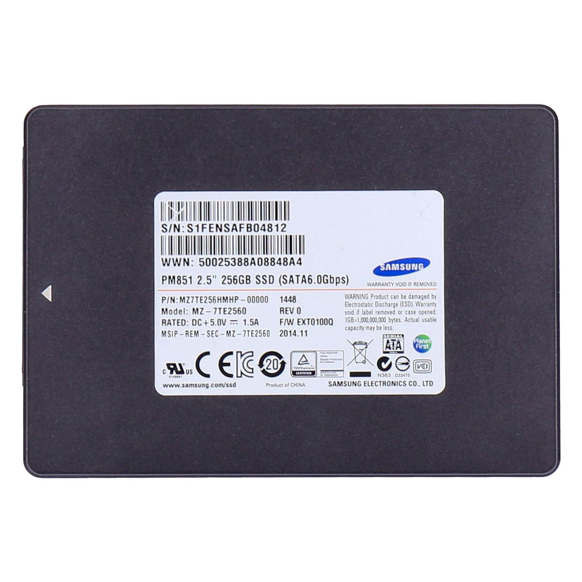 Produktbild interne SSD - Samsung PM851 int. 2,5" SATA SSD 256GB
