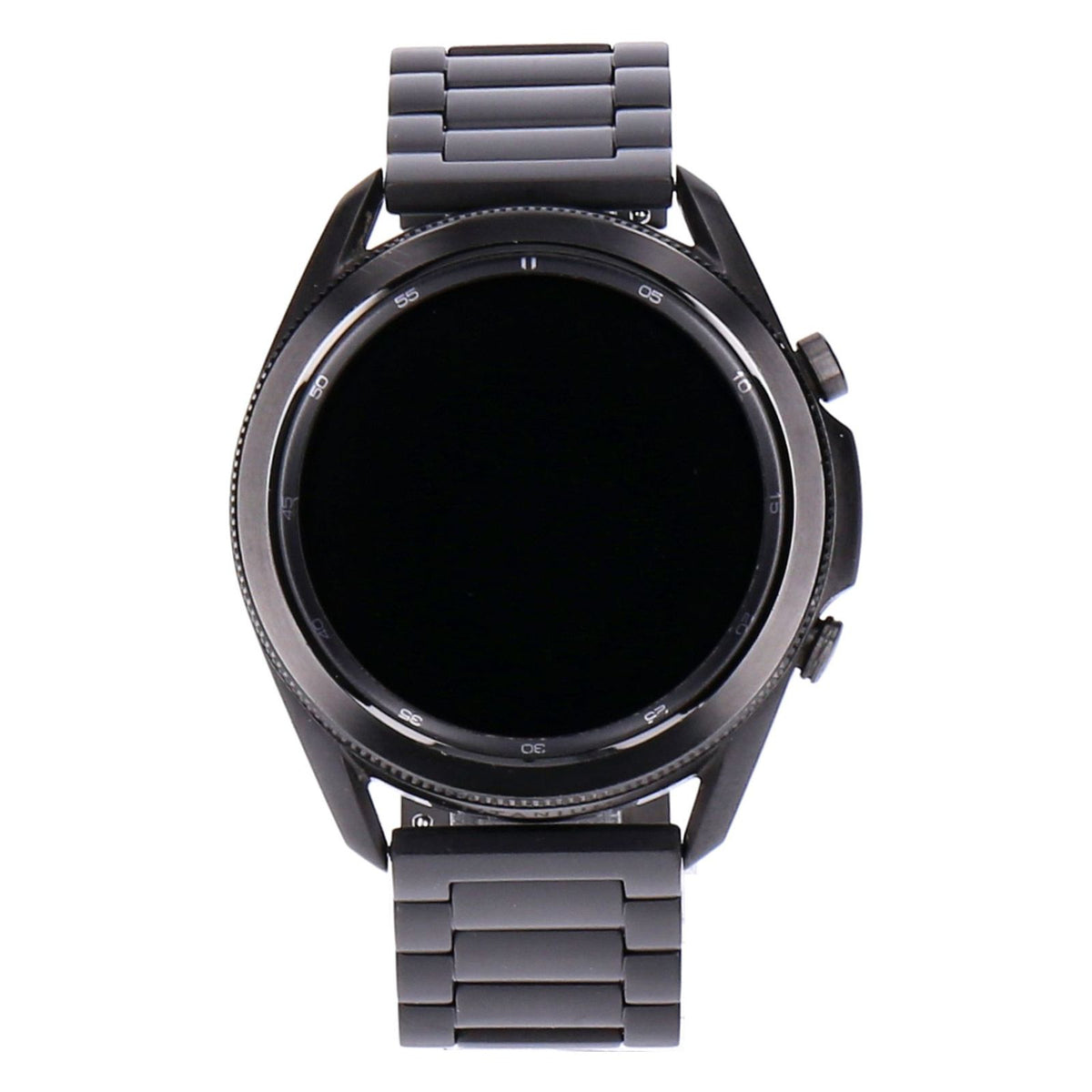 Produktbild Fitnessuhr - Samsung Galaxy Watch3 45mm Titanium Mystic Black Titaniumgehäuse Schwarz, Edelstahlarmband Schwarz