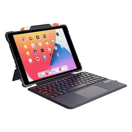 Produktbild iPad-Tastatur - DEQSTER Rugged Touch Keyboard Folio für iPad 10.2 Tastatur Hülle