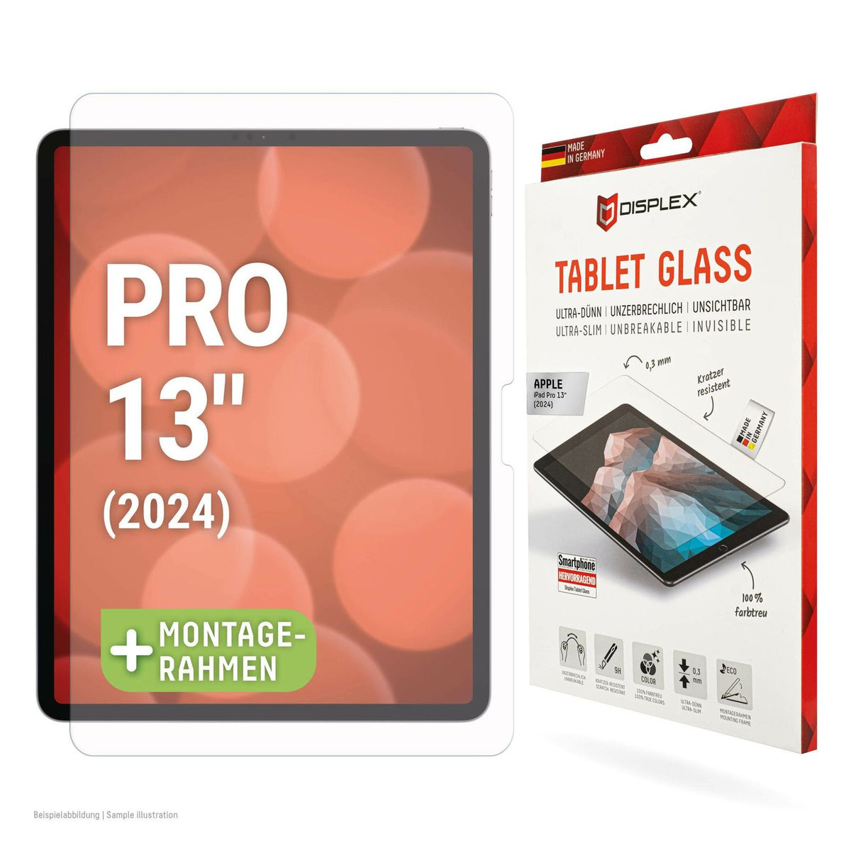 Produktbild Displayschutzglas - Displex Tablet Glass 9H Hybridglasfolie Apple iPad Pro 13